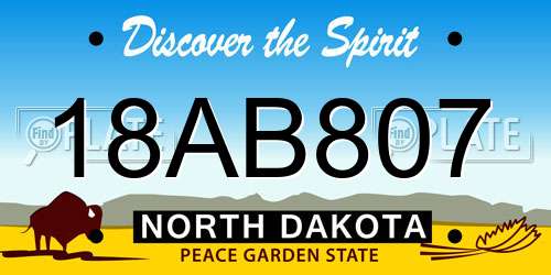 18AB807 North Dakota License Plate