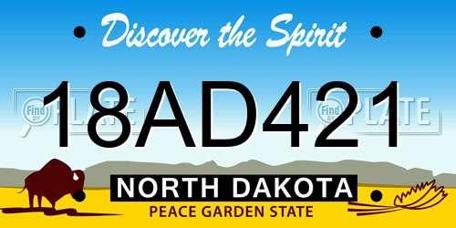 18AD421 North Dakota License Plate