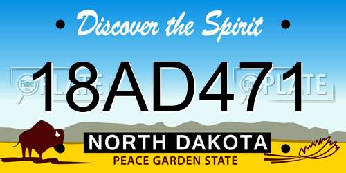 18AD471 North Dakota License Plate