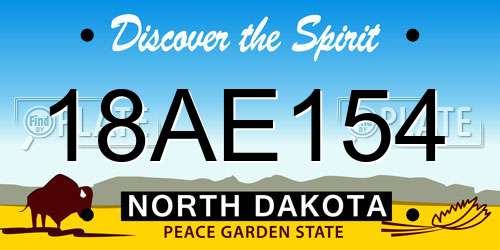 18AE154 North Dakota License Plate