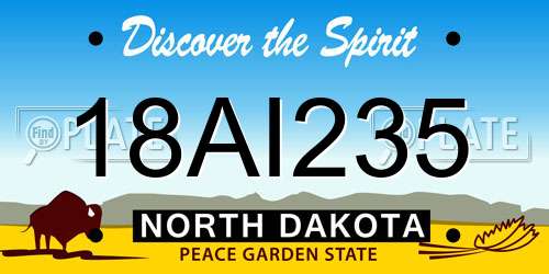 18AI235 North Dakota License Plate