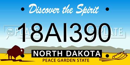 18AI390 North Dakota License Plate