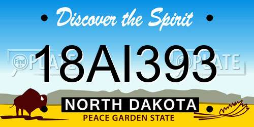 18AI393 North Dakota License Plate