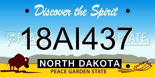 18AI437 North Dakota License Plate