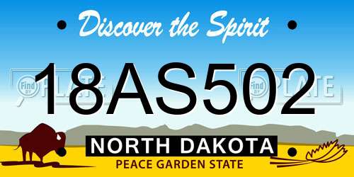 18AS502 North Dakota License Plate