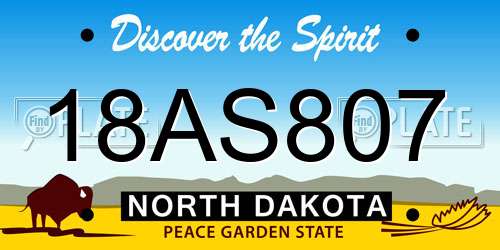 18AS807 North Dakota License Plate