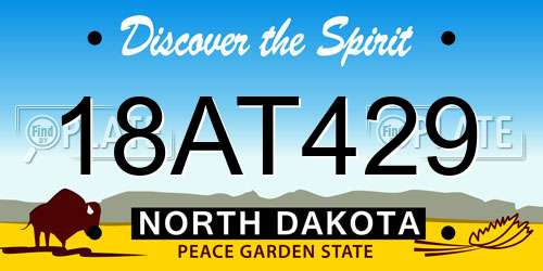 18AT429 North Dakota License Plate