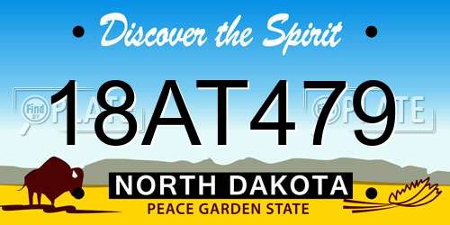 18AT479 North Dakota License Plate