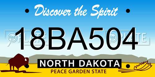 18BA504 North Dakota License Plate
