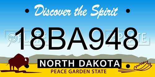 18BA948 North Dakota License Plate