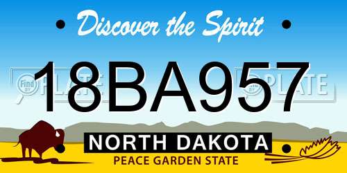 18BA957 North Dakota License Plate