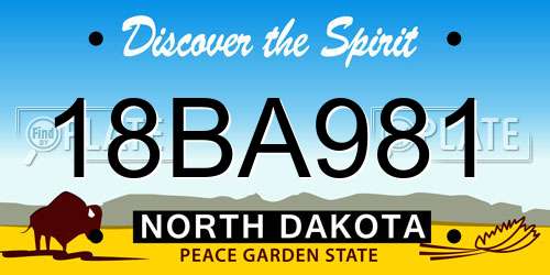 18BA981 North Dakota License Plate