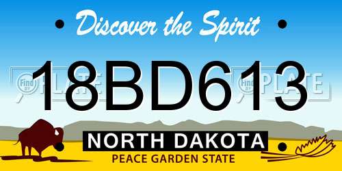 18BD613 North Dakota License Plate