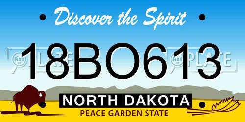 18BO613 North Dakota License Plate