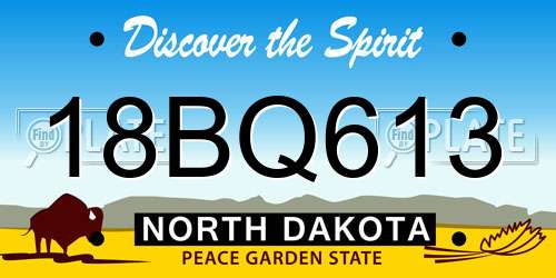 18BQ613 North Dakota License Plate