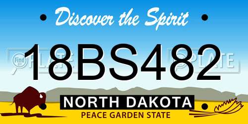 18BS482 North Dakota License Plate