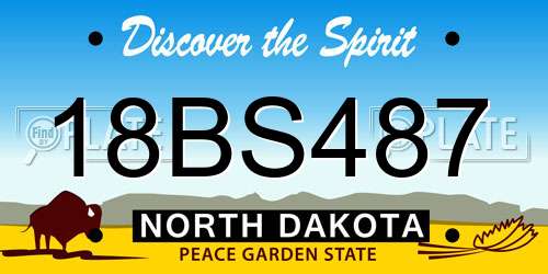 18BS487 North Dakota License Plate
