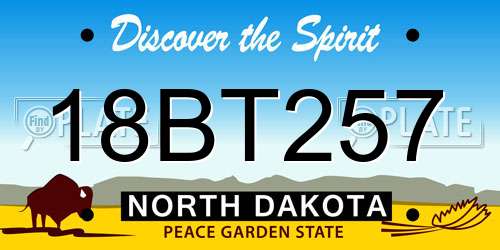 18BT257 North Dakota License Plate