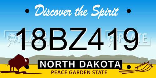 18BZ419 North Dakota License Plate