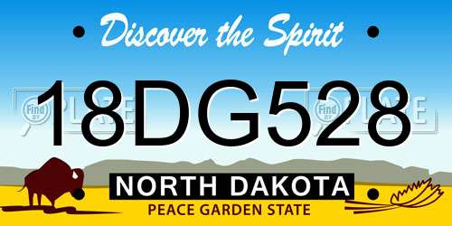 18DG528 North Dakota License Plate