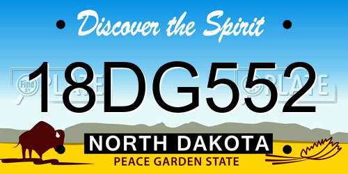 18DG552 North Dakota License Plate