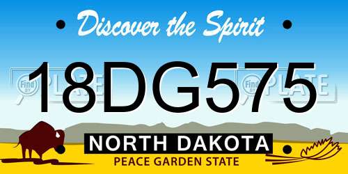 18DG575 North Dakota License Plate