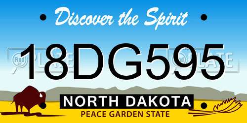 18DG595 North Dakota License Plate