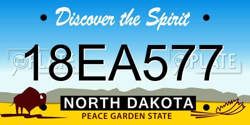 18EA577 North Dakota License Plate
