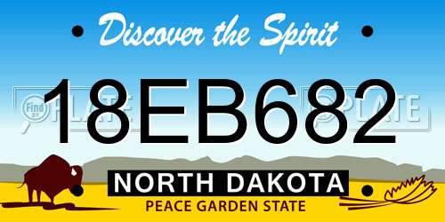 18EB682 North Dakota License Plate
