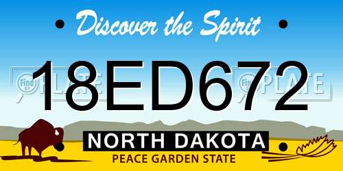 18ED672 North Dakota License Plate