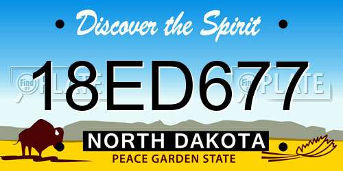18ED677 North Dakota License Plate