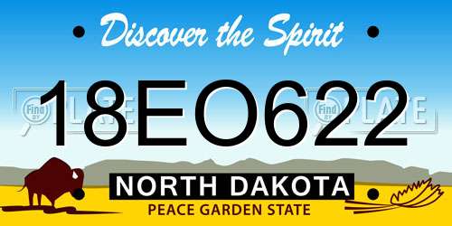 18EO622 North Dakota License Plate