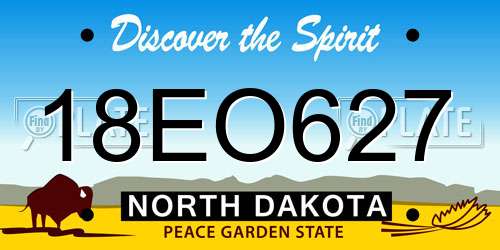 18EO627 North Dakota License Plate