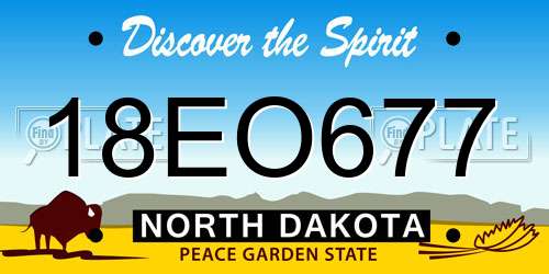 18EO677 North Dakota License Plate
