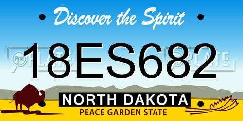 18ES682 North Dakota License Plate