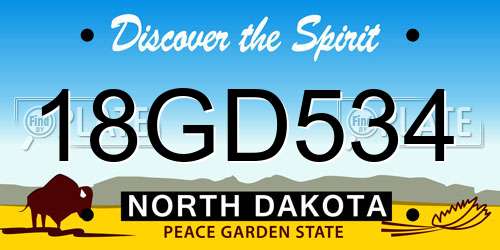 18GD534 North Dakota License Plate