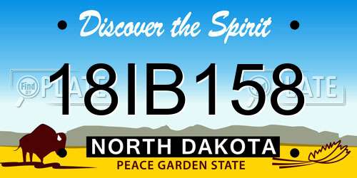 18IB158 North Dakota License Plate