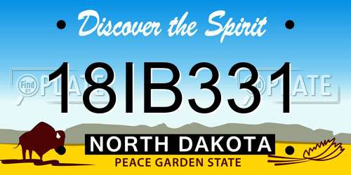 18IB331 North Dakota License Plate