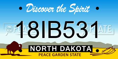 18IB531 North Dakota License Plate