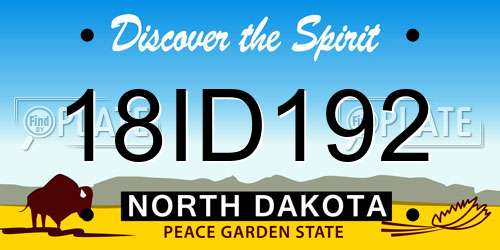 18ID192 North Dakota License Plate