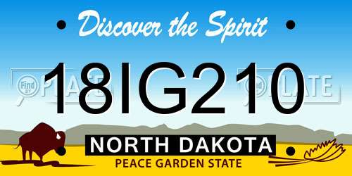 18IG210 North Dakota License Plate