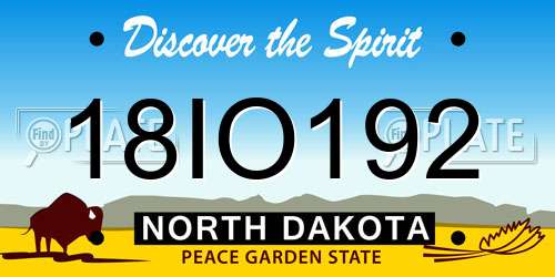 18IO192 North Dakota License Plate