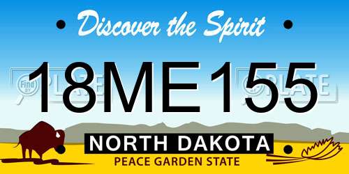 18ME155 North Dakota License Plate