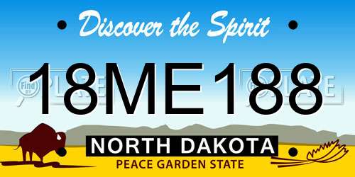 18ME188 North Dakota License Plate