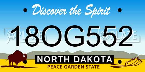 18OG552 North Dakota License Plate