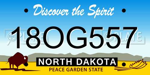 18OG557 North Dakota License Plate