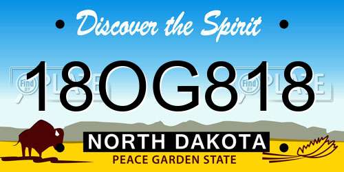 18OG818 North Dakota License Plate