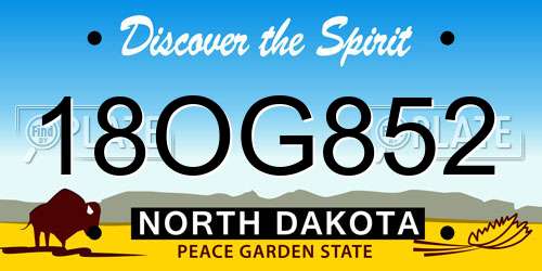 18OG852 North Dakota License Plate