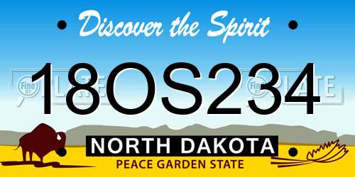 18OS234 North Dakota License Plate
