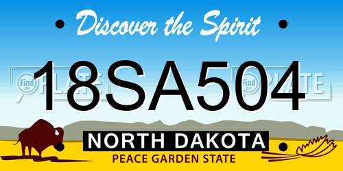 18SA504 North Dakota License Plate